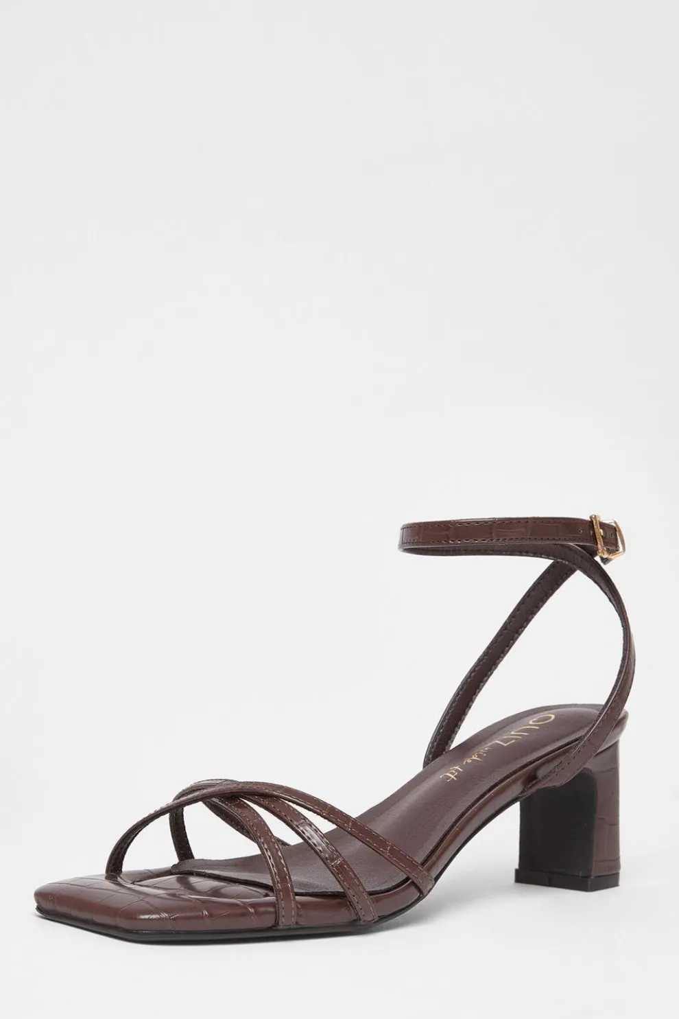 Wide Fit Brown Strappy Block Heels