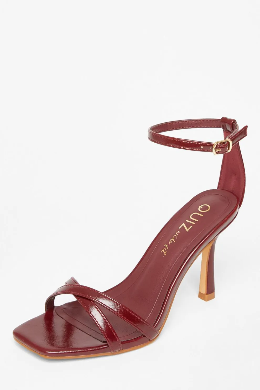 Wide Fit Dark Red Barely There Heels