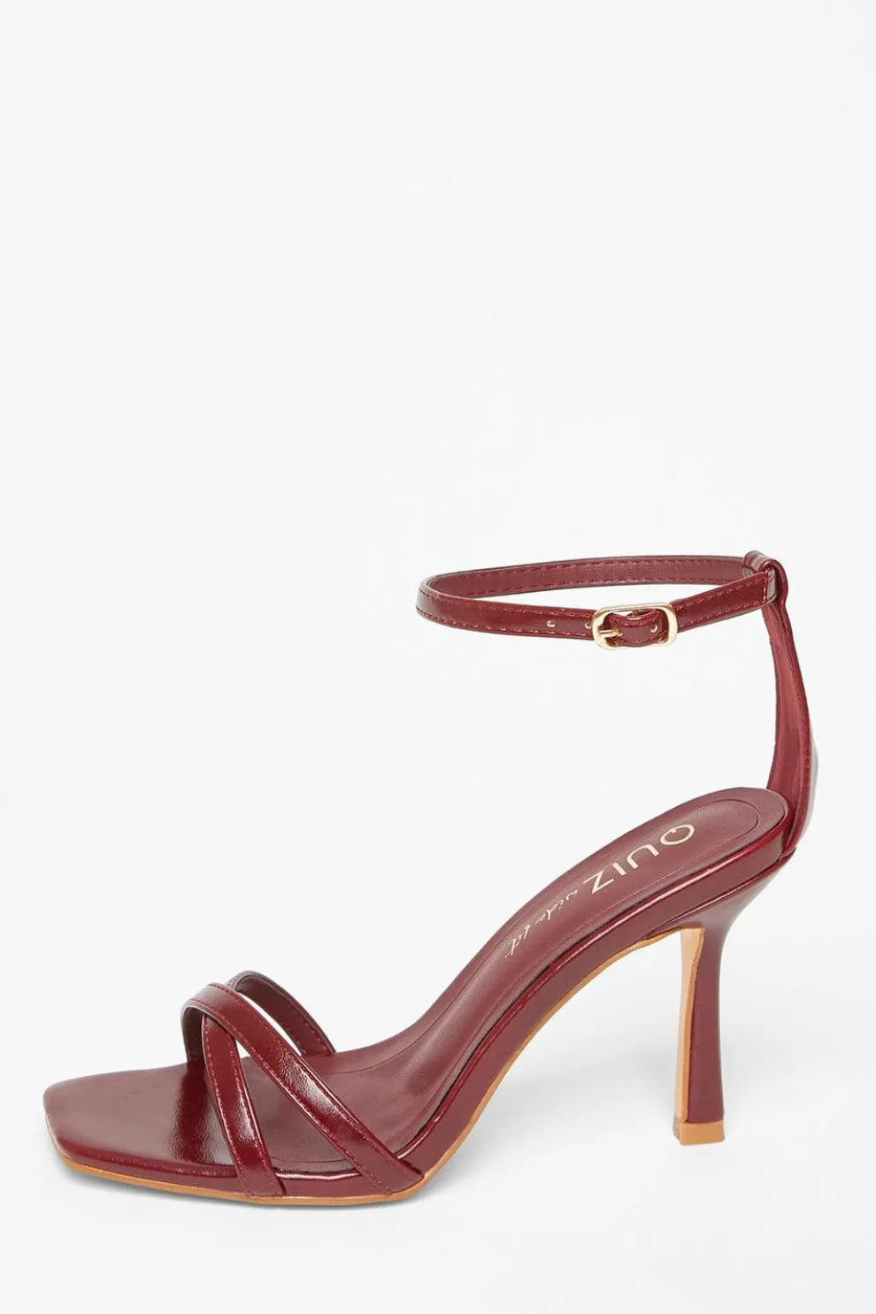 Wide Fit Dark Red Barely There Heels