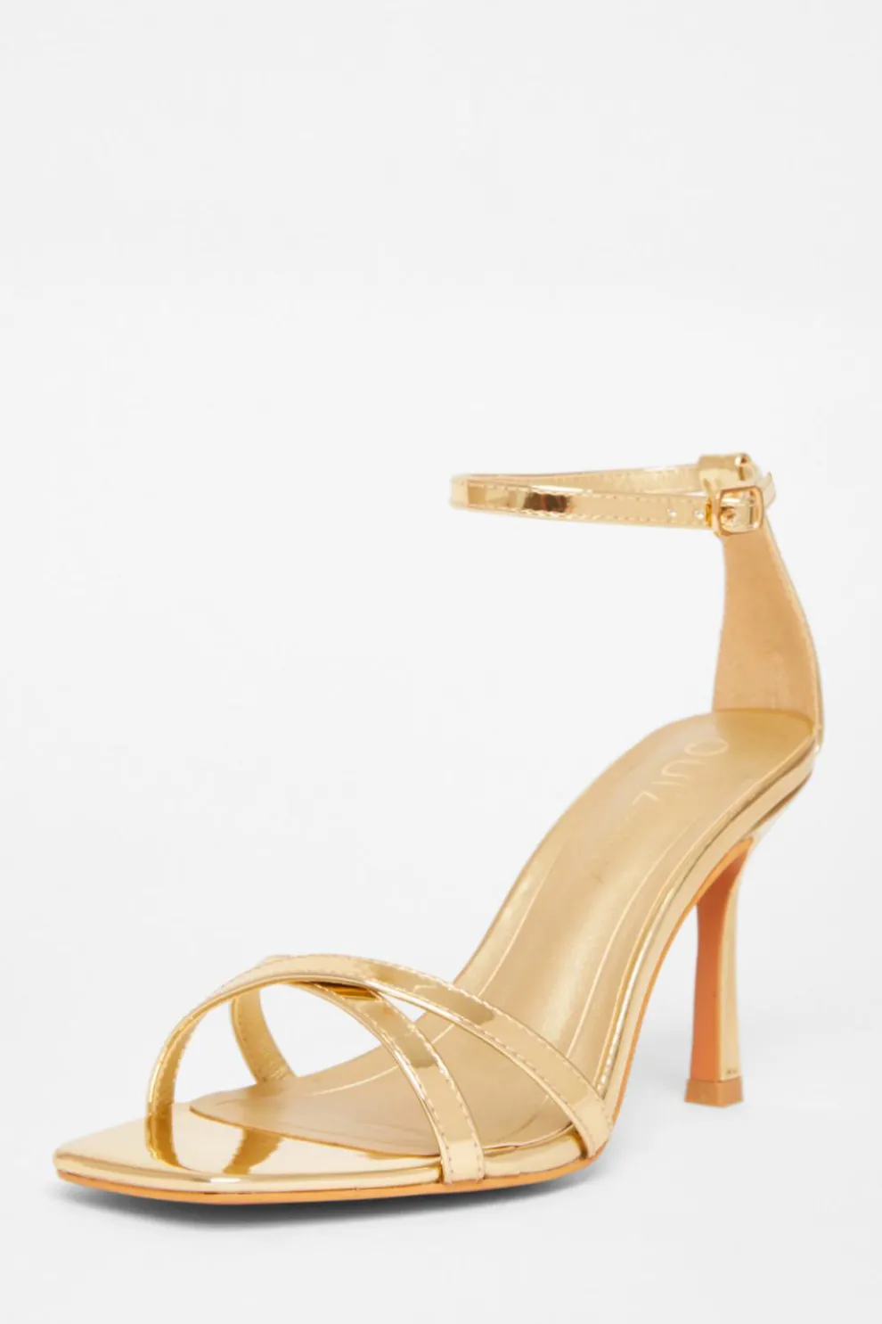 Wide Fit Gold Barely There Heels