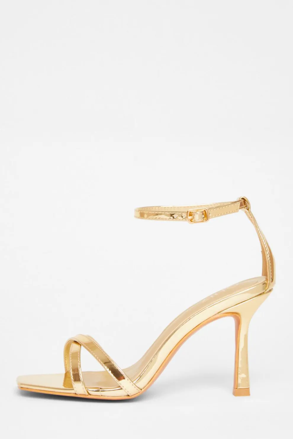 Wide Fit Gold Barely There Heels