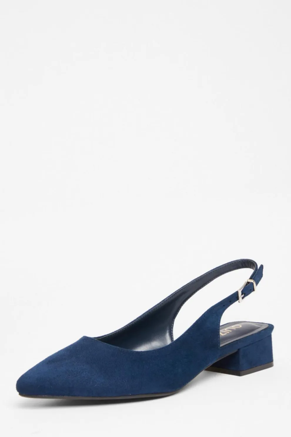 Wide Fit Navy Faux Suede Pumps