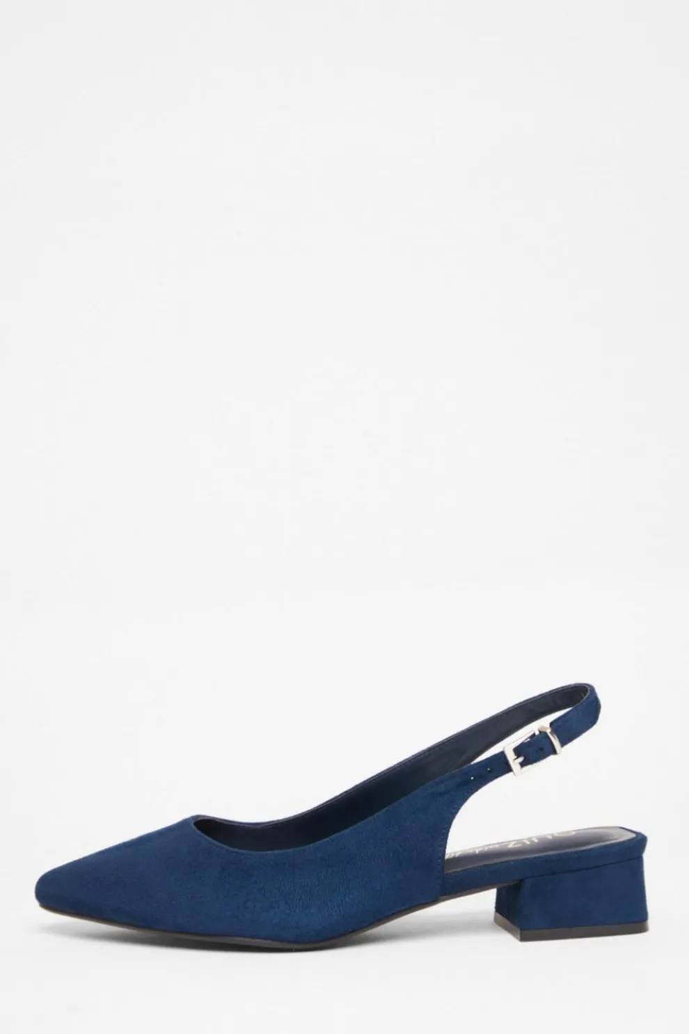 Wide Fit Navy Faux Suede Pumps