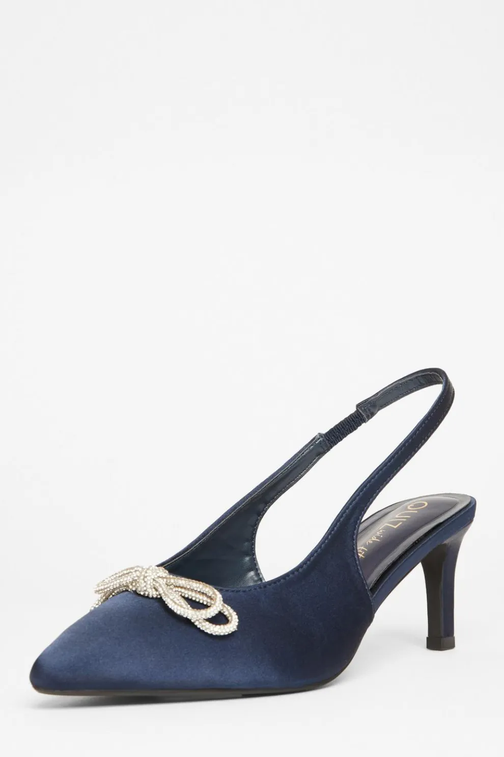 Wide Fit Navy Sling Back Heels