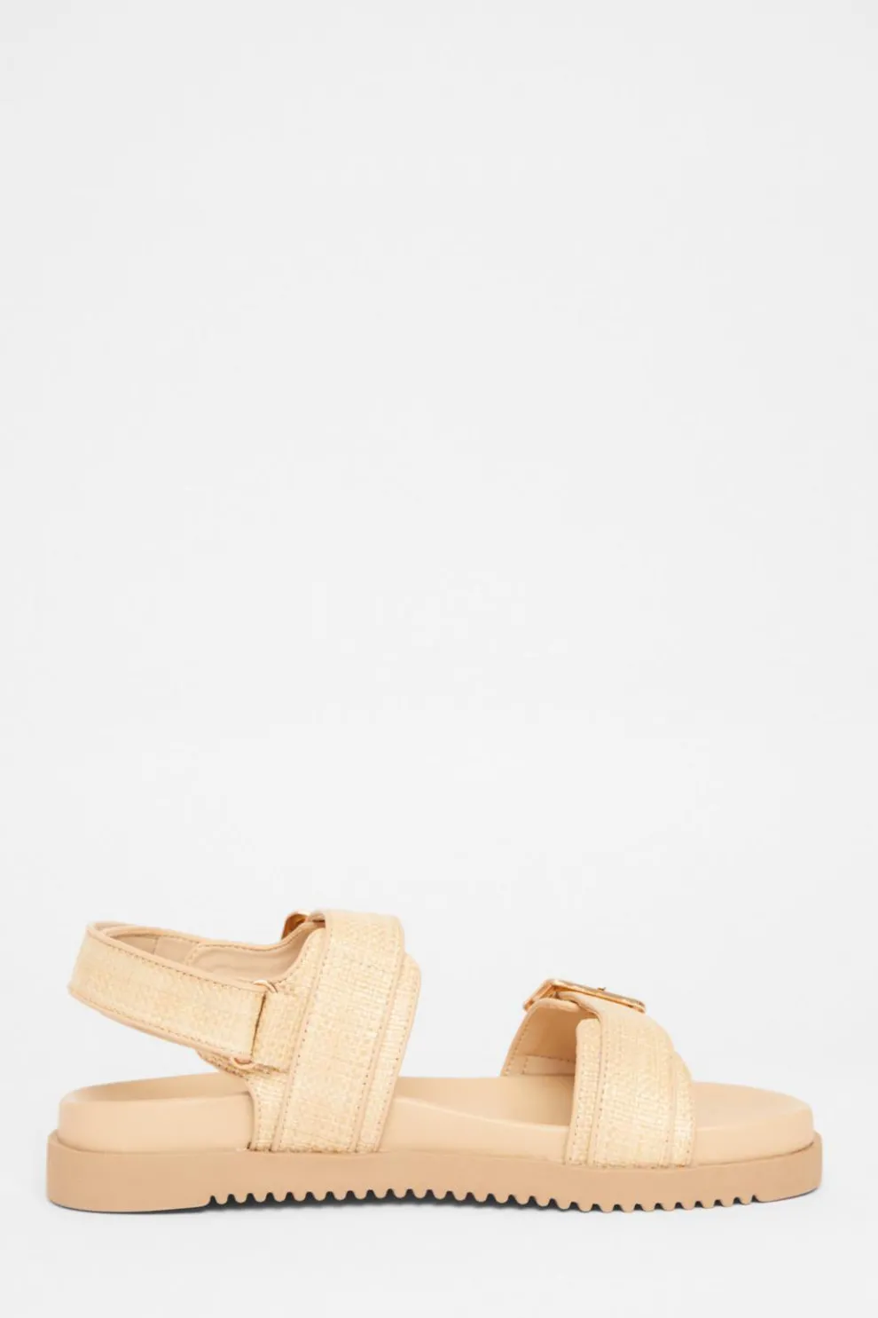 Wide Fit Nude Double Strap Sandals