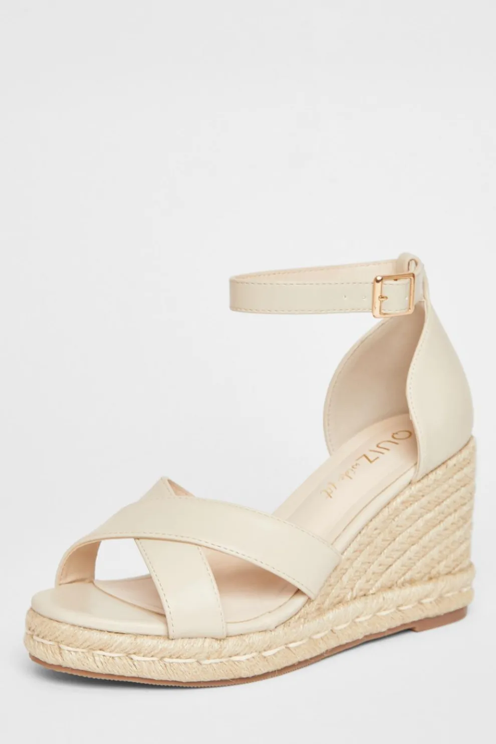 Wide Fit Nude Faux Leather Wedges