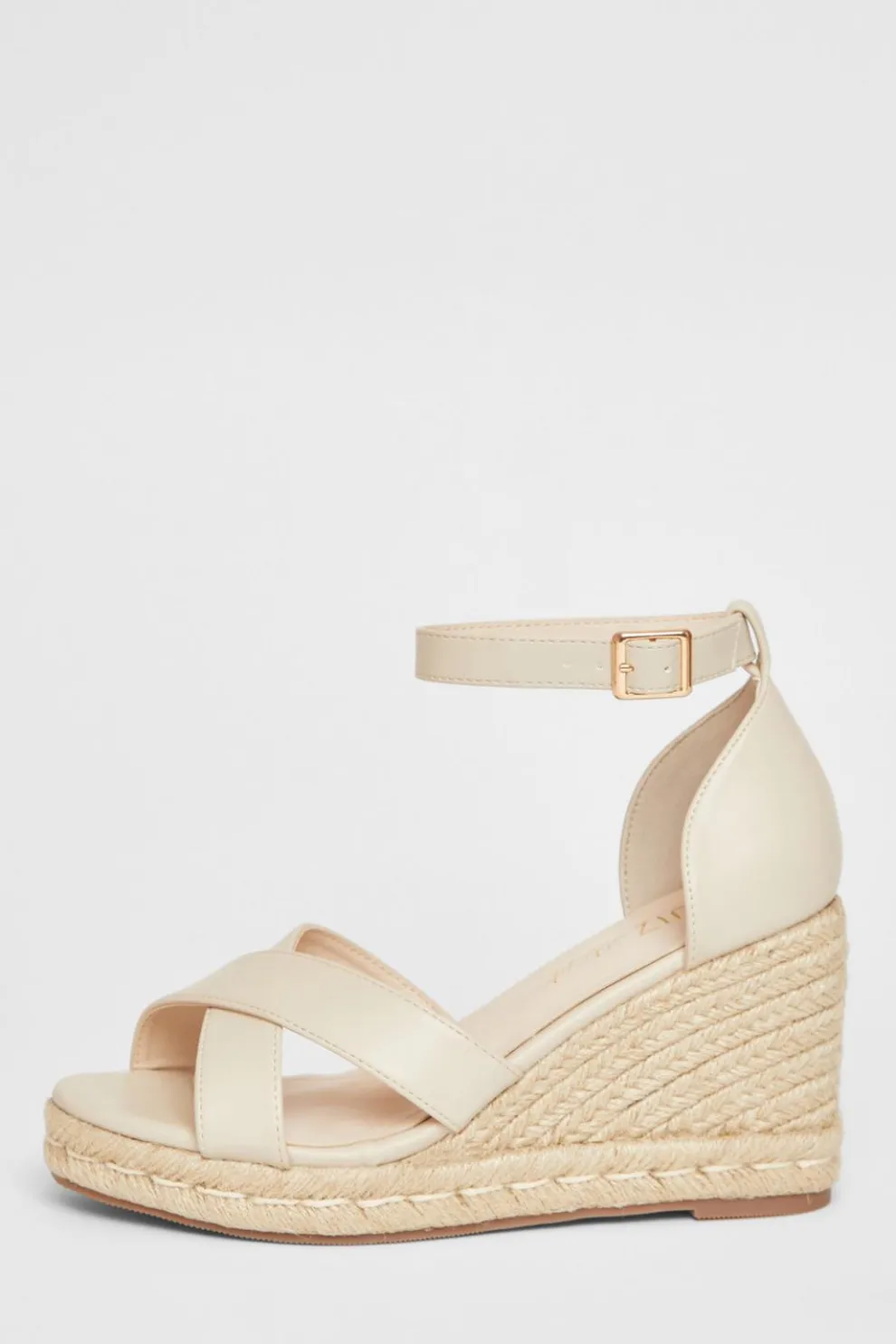 Wide Fit Nude Faux Leather Wedges
