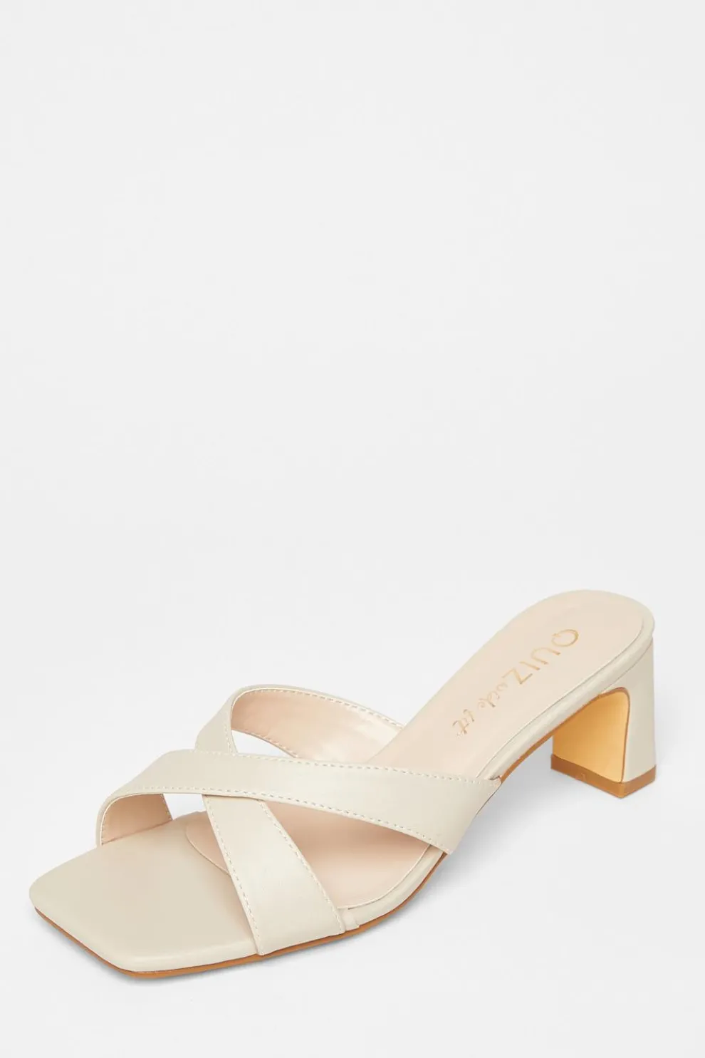 Wide Fit Nude Mule Heels
