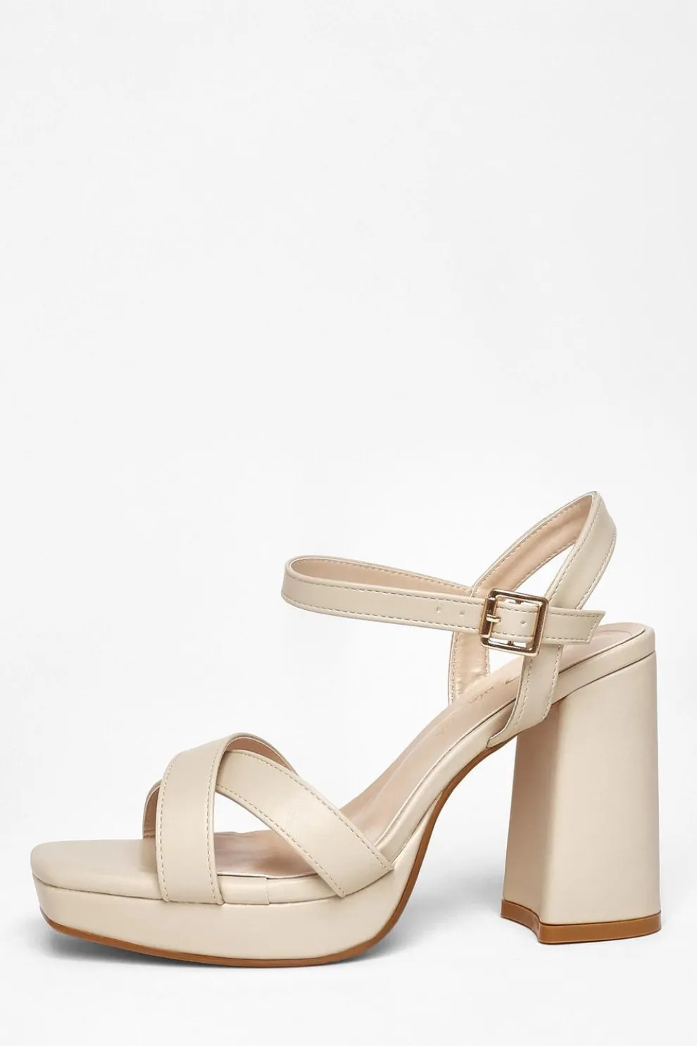 Wide Fit Nude Platform Heels