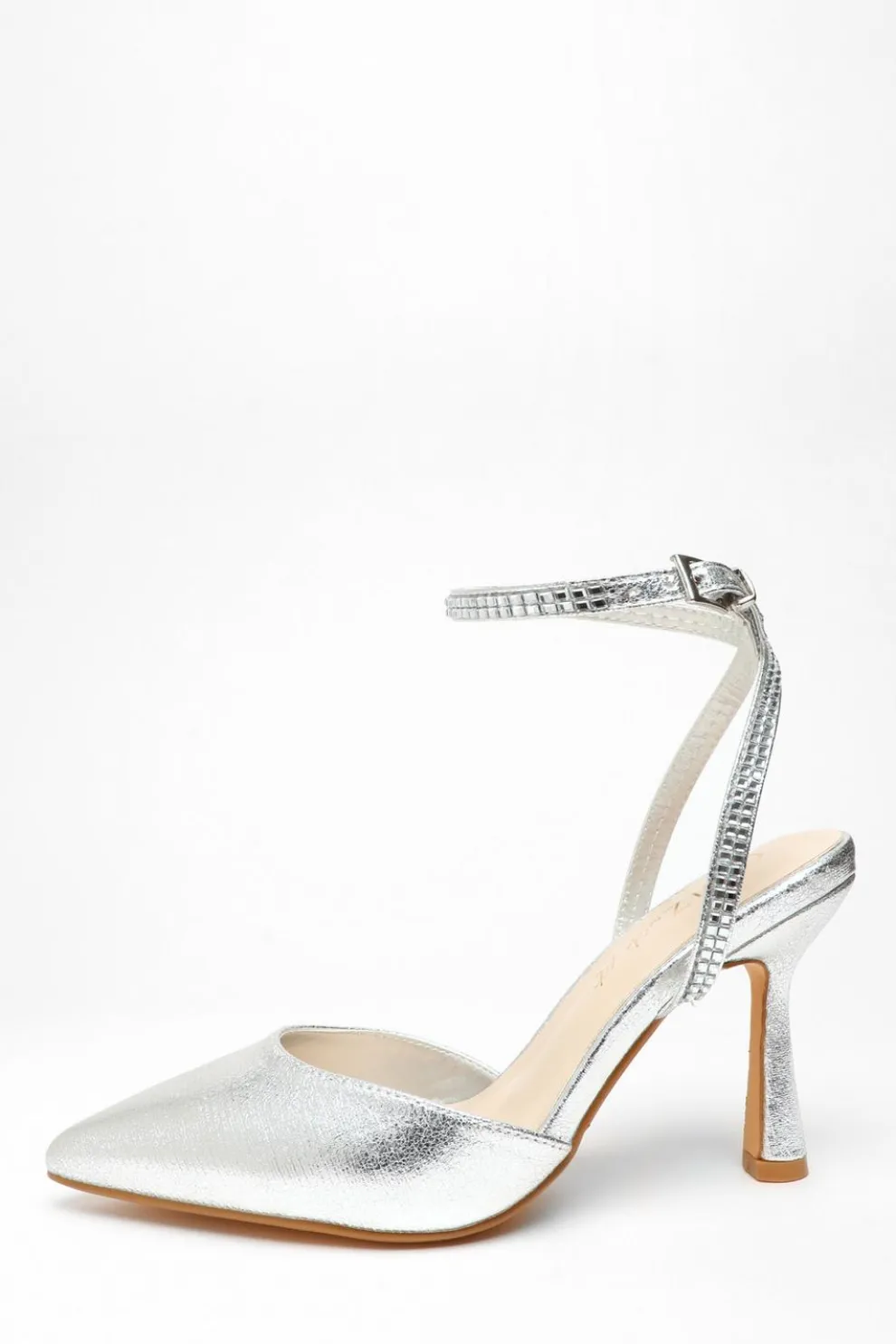 Wide Fit Silver Foil Court Heels