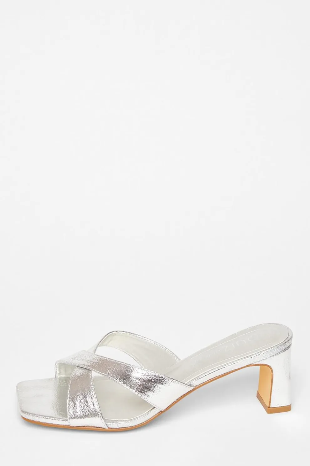 Wide Fit Silver Mule Heels