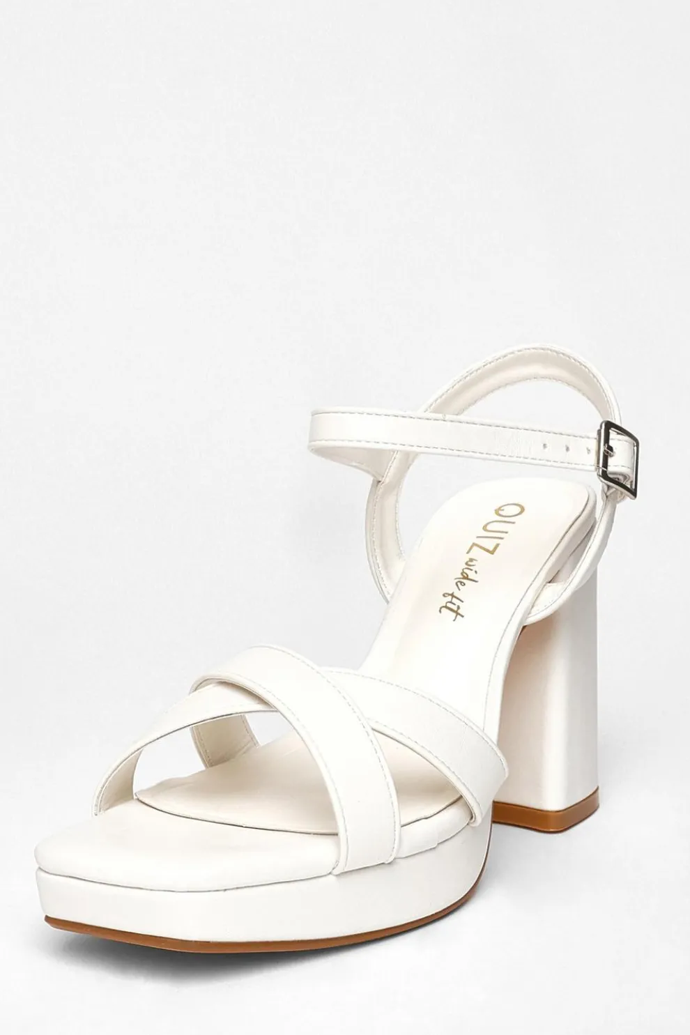 Wide Fit White Platform Heels