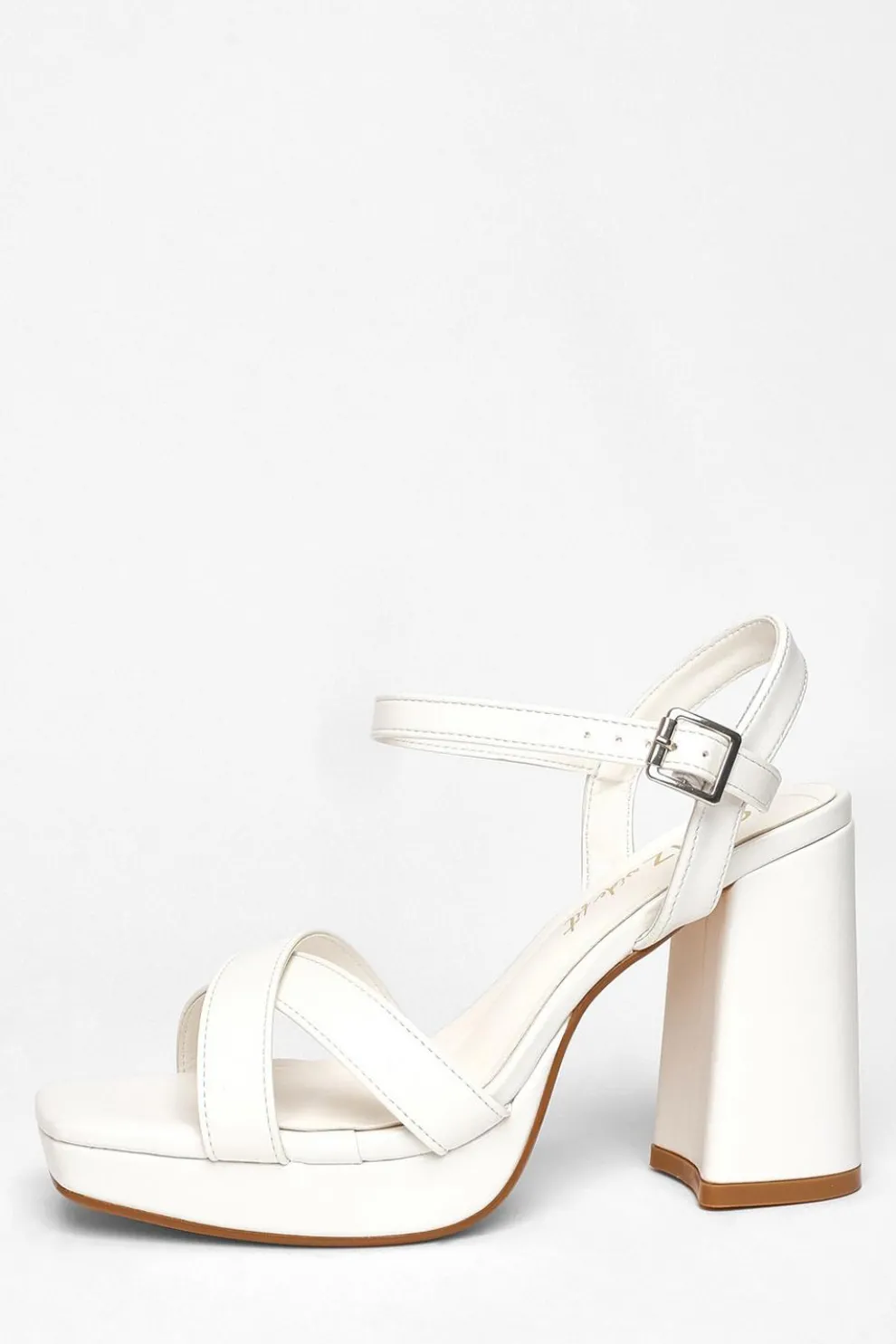 Wide Fit White Platform Heels
