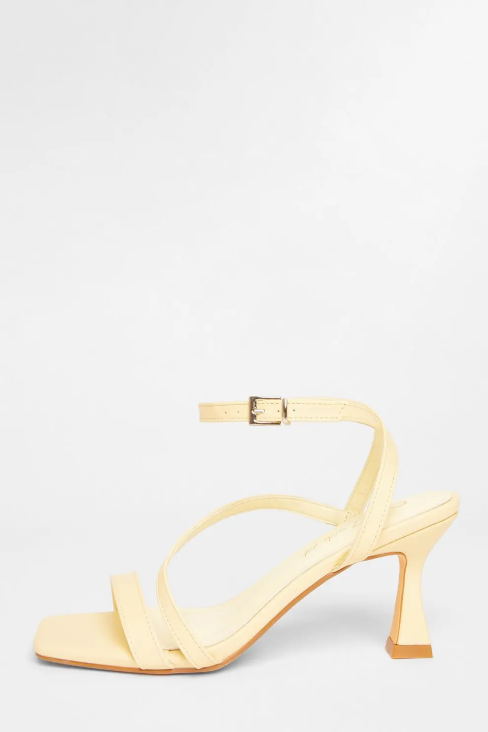 Wide Fit Yellow Asymmetric Strap Heels