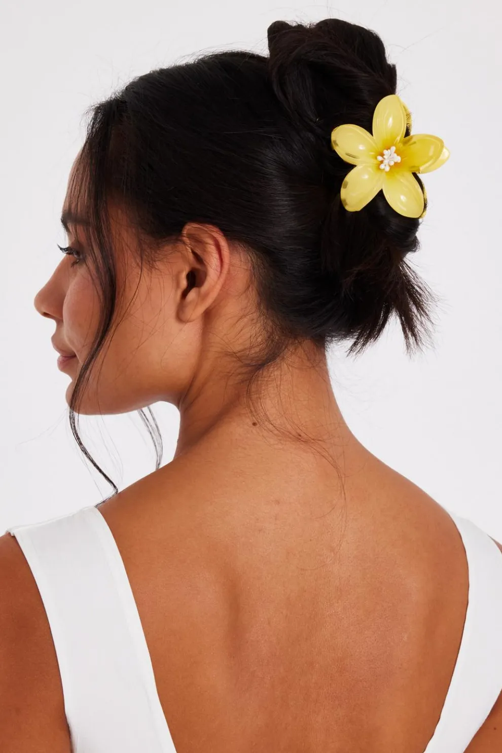 Yellow Flower Hair Claw Set