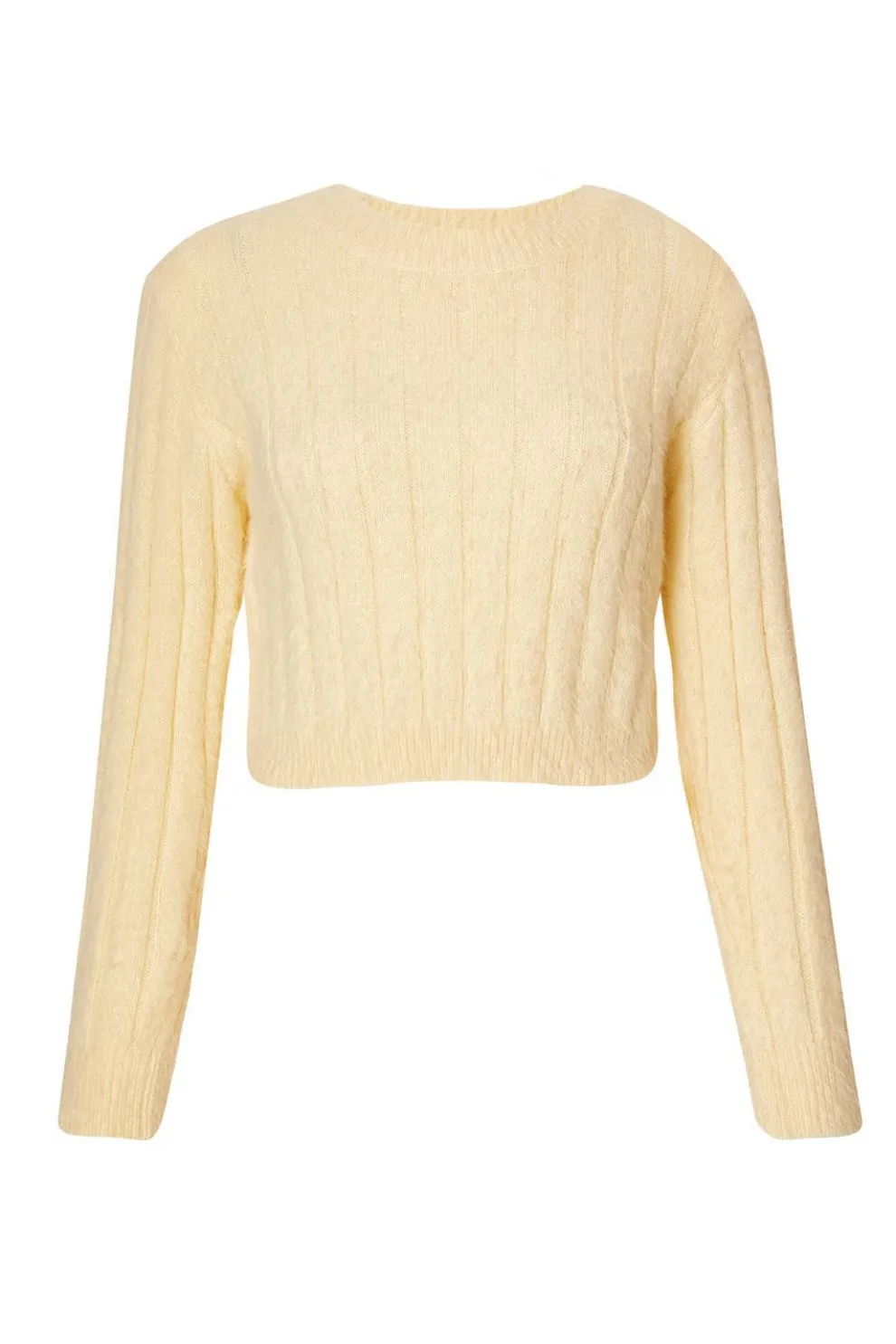Yellow Knit Cropped Jumper