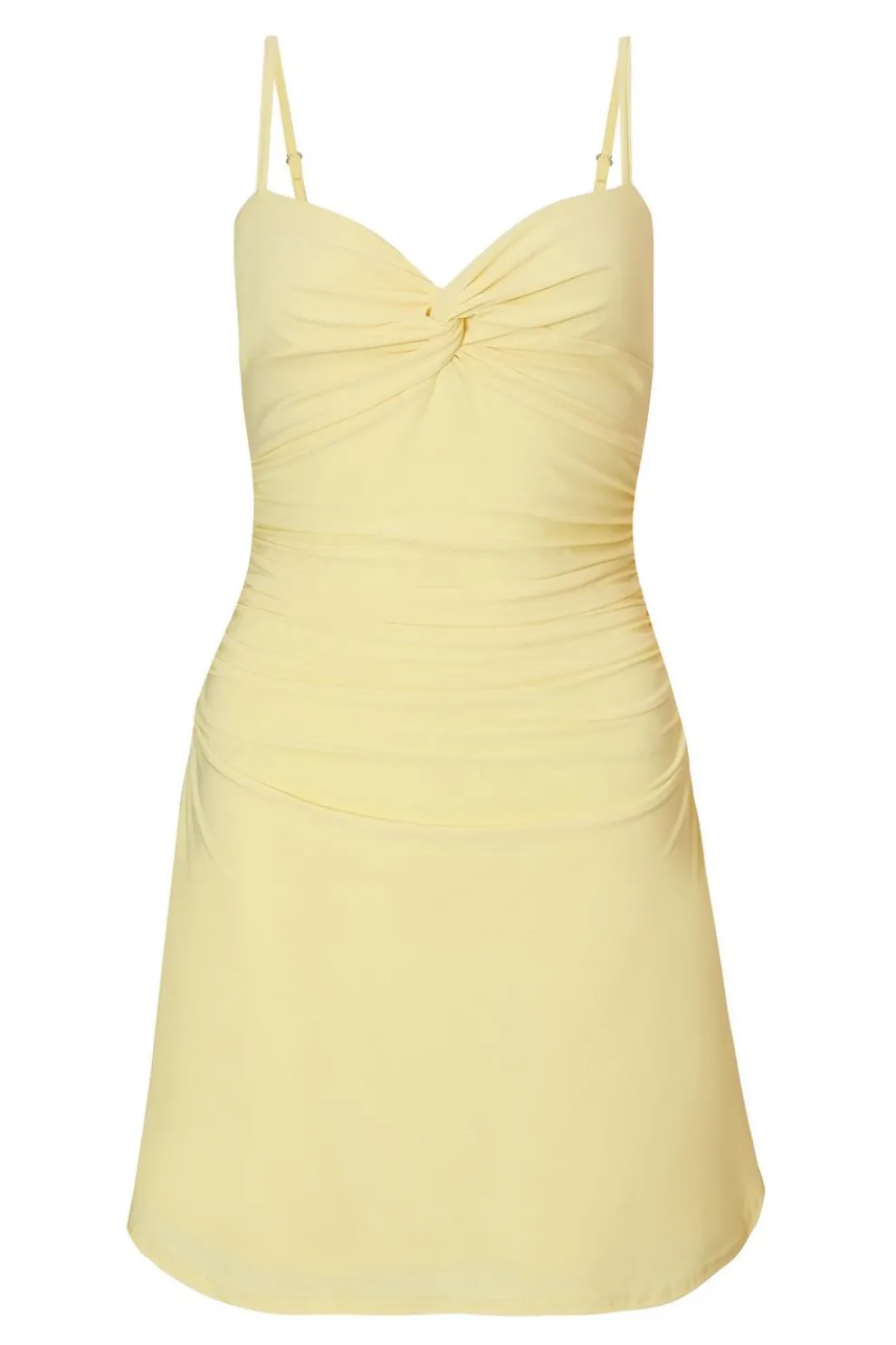 Yellow Knot Front Mini Dress