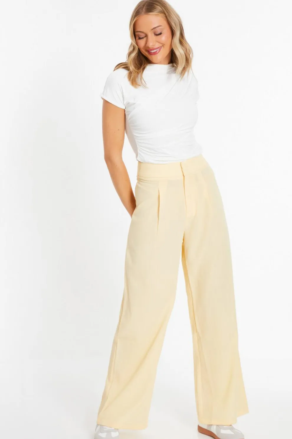 Yellow Linen Palazzo Trousers