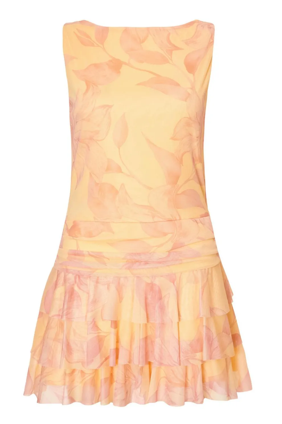 Yellow Mesh Floral Skort Playsuit