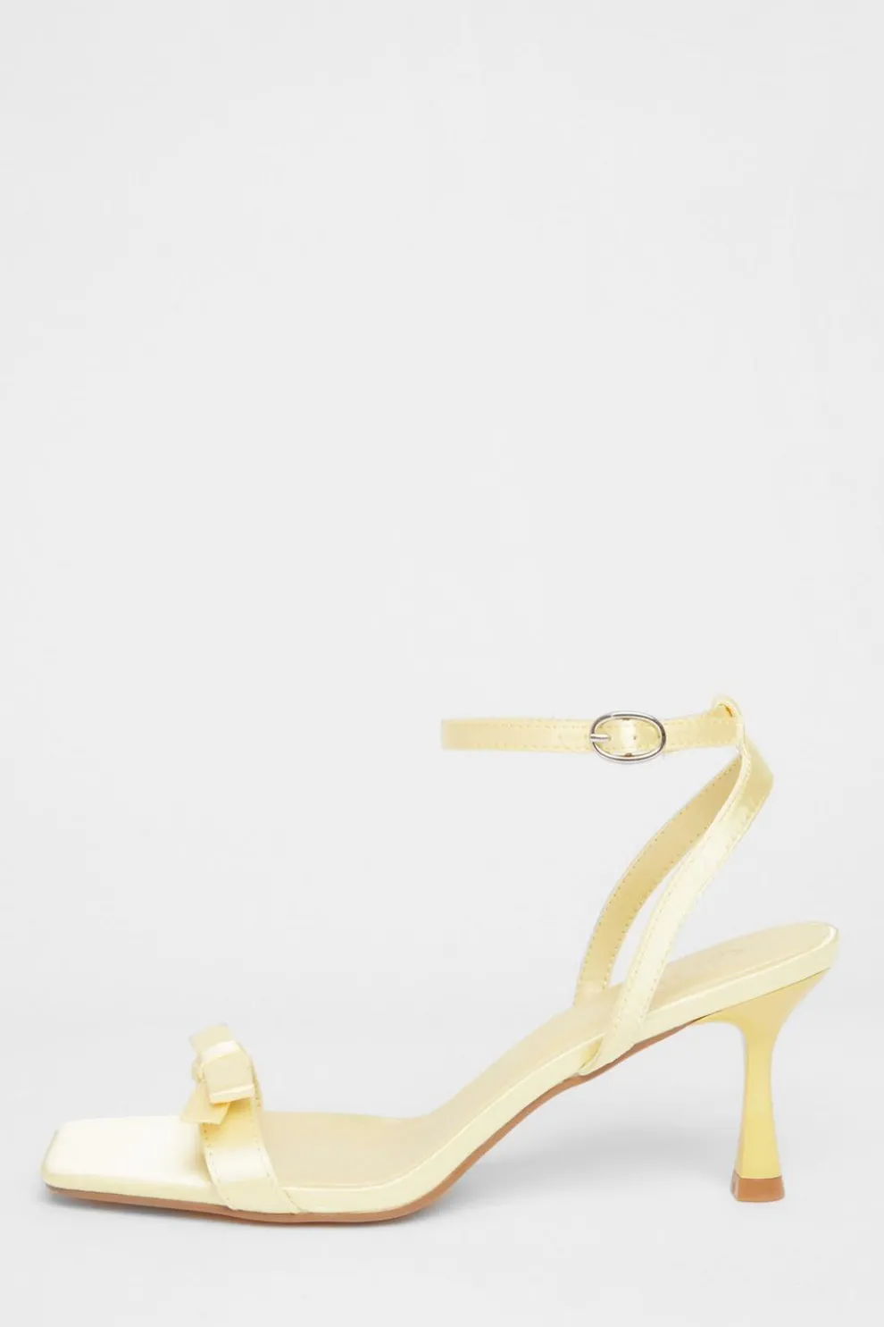 Yellow Satin Bow Heels