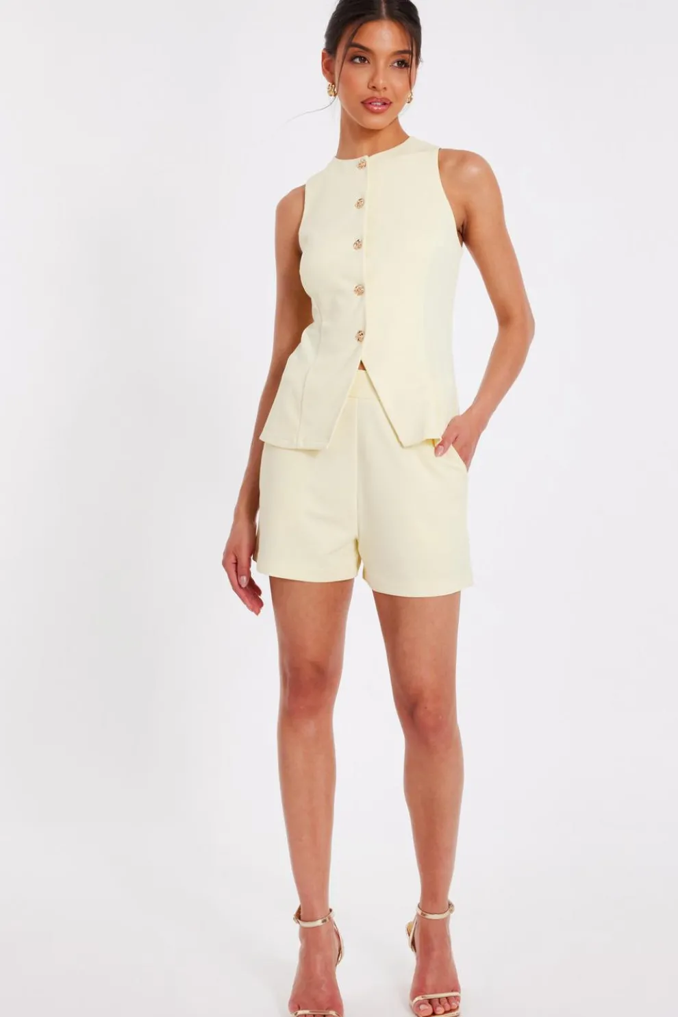 Yellow Tailored Shorts